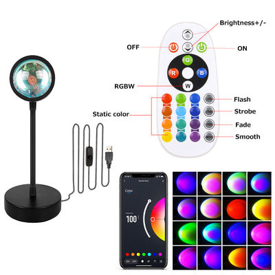 Remote Control Sunset Projection Lamp 16 Colors